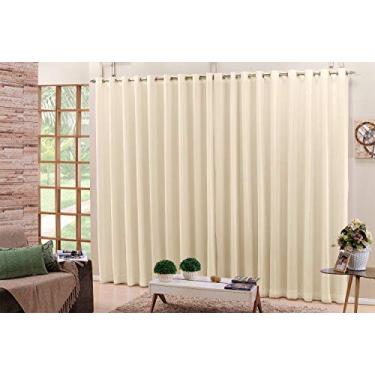 Imagem de Cortina De Varão Voil Pérola 8,00x2,80 Forro Microfibra