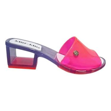 Imagem de Tamanco Miss Miss 10237 Retrô Acrílico Cristal Transparente, Rosa, Pin