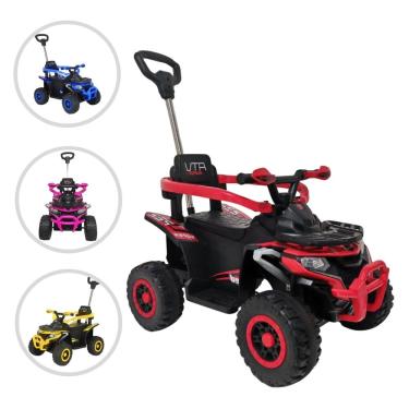Imagem de Quadriciclo Infantil C/ Empurrador e Luzes Ride On Maxi Toys