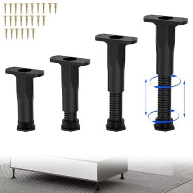 Imagem de SKMYL Perna de suporte central de altura ajustável para estrutura de cama, perna de suporte de ripa central de cama (3,5 ~ 6,3 (4 peças))