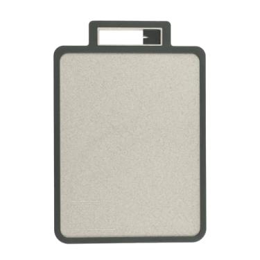 Imagem de KHZSPP Tábua de corte dupla face 40 x 27 cm de aço inoxidável com afiador de cortador com alça para pendurar, fácil de limpar, tábua de cortar cozinha multiuso para carne, legumes e frutas