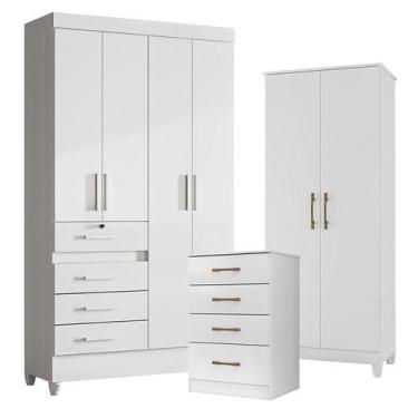 Imagem de Guarda Roupa Infantil Sobral com Cômoda MS913 e Armário Multiuso Jade 