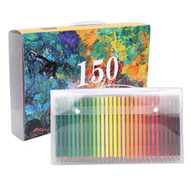 Imagem de Lápis aquarela profissional colorido solúvel em água brilhante material de arte para escrita conjunto de 150 unidades para artistas estudantes designers 150 cores 17 cm de