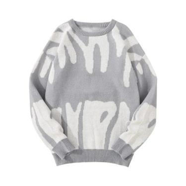 Imagem de Suéter Masculino De Outono Inverno Com Jacquard Irregular, Gola Redond