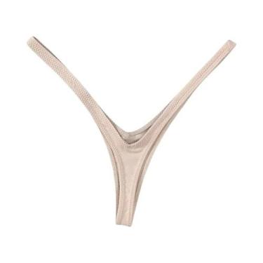 Imagem de Calcinha Tanga Feminina De Cintura Baixa Respirável Com Decote Em V Pr