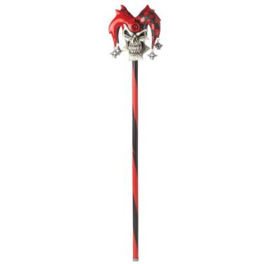 Imagem de California Costumes Bengala masculina Psycho Jester, Vermelho/preto, tamanho nico