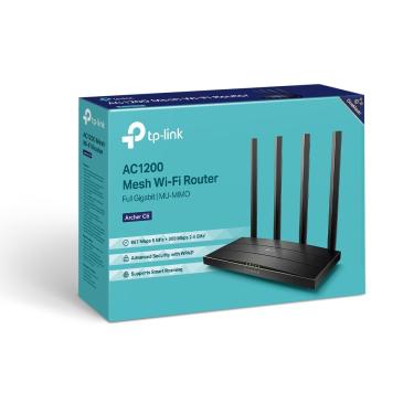 Imagem de Roteador tp-link Archer C6 AC1200 wifi OneMesh Gigabit mu-mimo Dual Band 867MBPS + 300MBPS Versão 4.0