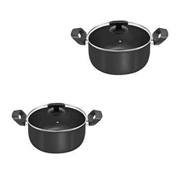 Imagem de Kit 2 Panelas Caçarolas nº 18 E 20 Com Tampa de Vidro Dona Chefa