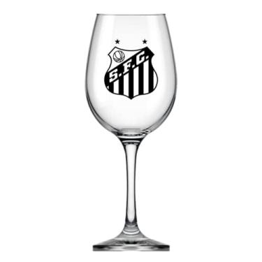 Imagem de Taça de Vinho Grande Drinks 490ml em Vidro Cristal Santos FC na Caixa
