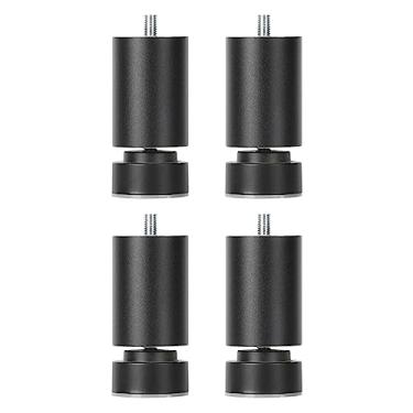 Imagem de 4x de armação de cama de rosca m10 de suporte de móveis de sofá profissionais resistentes, pés de mesa m10 para sofás de café, Preto 18cm