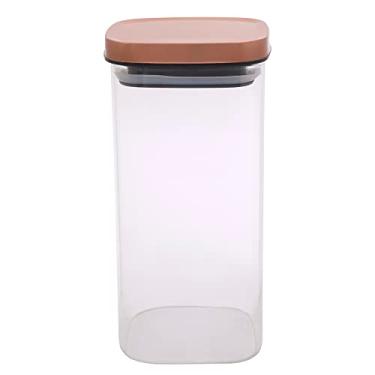 Imagem de Mimo Style Pote Hermético de Vidro Borossilicato com Tampa de Inox Cor Bronze 1,5 Litros Organizador de Alimentos Secos - Armazena de Forma Prática e Ideal Para sua Despensa, Balcão e Cozinha