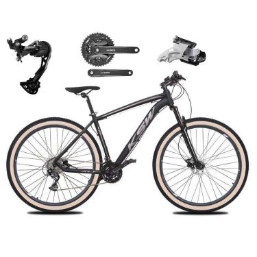 Imagem de    Bicicleta Aro 29 Ksw Xlt Alumínio Câmbio Traseiro Shimano Alívio e Altus 27v Freio Hidráulico Garfo Com Trava Pneu com Faixa Bege - Preto\Prata