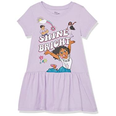 Imagem de Disney Vestido infantil Encanto Mirabel Jersey manga curta para meninas 2-6x, Lilás, 4-5