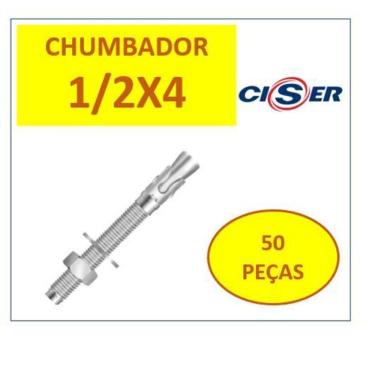 Imagem de Chumbador Parabolt Cba 1/2 X 4 Pbc Zincado 50 Peças