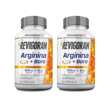 Imagem de 2 Revigoran Arginina + Boro Ácido Aspártico Zinco 60 caps Cada