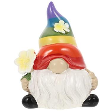 Imagem de Toddmomy Decoração De Jardim Em Cores Vibrantes Enfeites De Boneca De Jardim Colorido Material De Resina Para Uso Doméstico Artesanato De Gnome Para Casa E Jardim