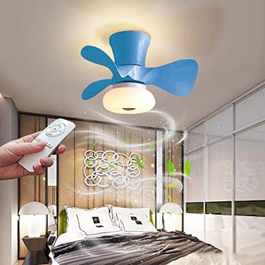 Imagem de Lâmpada de teto com ventilador LED com controle remoto Ventilador de teto ultrassilencioso moderno com luz 64W Lâmpada com ventilador regulável para quarto moderno para sala de crianças com
