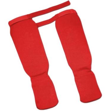 Imagem de kowaku Caneleira protetora do peito do pé, equipamento de proteção lavável para pernas, equipamento de proteção para karatê, mma, sparring, treinamento de, vermelho S
