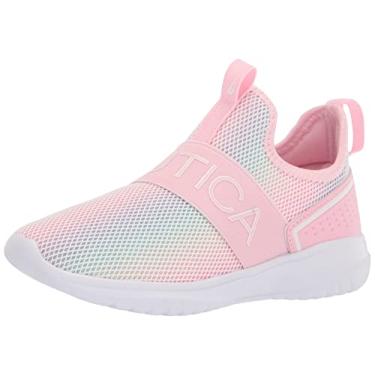 Imagem de Nautica T nis de corrida infantil moderno atl tico Slip On- | Menino - Menina|Crian a pequena/crian a grande, Aloise - multi rosa, 5 Big Kid