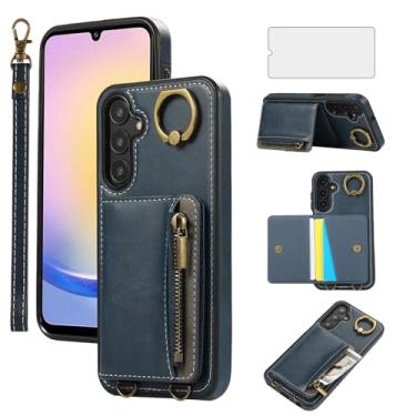 Imagem de Asuwish Capa de telefone para Samsung Galaxy A14/M14 5G capa carteira e protetor de tela de vidro temperado com zíper flip anel de crédito suporte suporte de cartão acessórios de celular de couro A 14