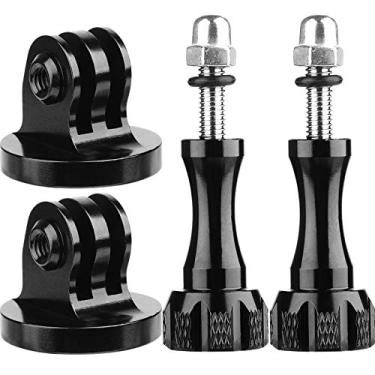 Imagem de ChromLives Adaptador de montagem em tripé com parafuso de polegar compatível com GoPro Hero 11,10,9, 8, 7, 6, 5, 4, DJI Osmo, Sjcam, Xiaoyi, parafusos de montagem de adaptador de alumínio de 0,64 cm (pacote com 2)