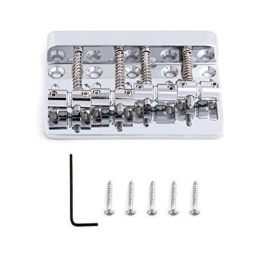 Imagem de Metallor 4 cordas fixas sela baixo ponte traseira para baixo elétrico Jazz Bass ou Precision Bass. (cromado)