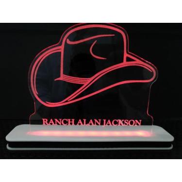 Imagem de Luminária Decorativa com LED Cowboy Chapéu - Hobbies do Ofício, Rosa