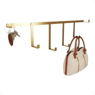 Imagem de Cabideiro Industrial Decorativo Ferro Dourado 65x16x5cm - RDS Metalúrg