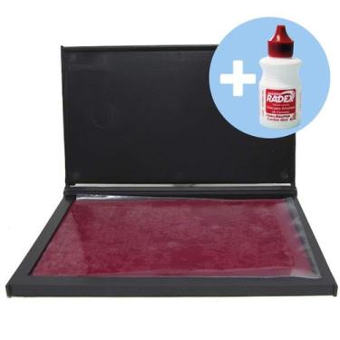 Imagem de Almofada Para Carimbo N3 Vermelha com Tinta Aplicada - Radex 