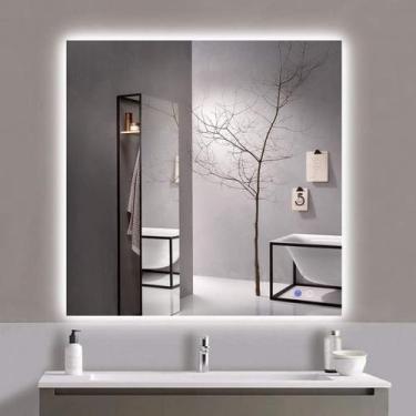 Imagem de Espelho lapidado bisotê Iluminado com LED Frio - 60x60cm - Woodglass