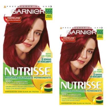 Imagem de Kit 2 Tintura Creme Nutrisse Garnier Pimenta Malagueta 666 Kit