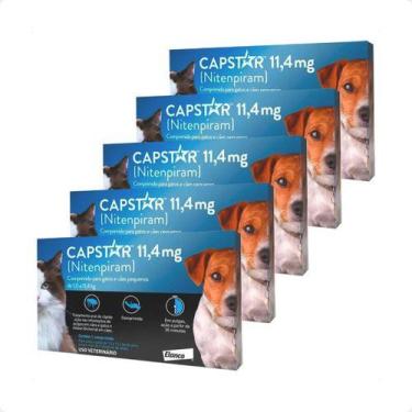 Imagem de 5 Capstar Antipulgas Gatos Cachorro Ate 11kg Envio Imediato - Elanco