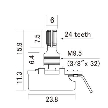 Imagem de Potenciômetro B250K Instrumentos/Equipamentos CTS-B250-S