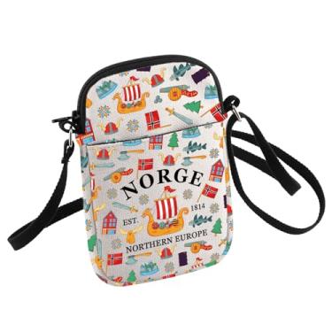 Imagem de HOLLP Noruega Bolsa transversal de viagem Norueguês Presente NorgeSmall Sling Bag Lembranças Presente Noruega Orgulho Presente, Norge