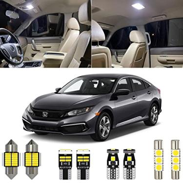 Imagem de Xpismii Kit de luz interior de LED Civic 6000 K branco, pacote de substituição para Honda Civic 2016 2017 2018 2019 2020 2021, com diagrama de colocação e ferramenta de instalação