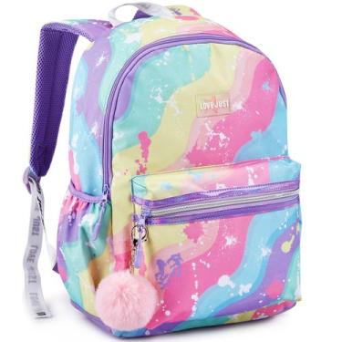 Imagem de Mochila Colorida Tie-dye Escolar Passeio Meninas Infantil - Denlex