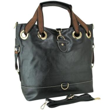 Imagem de Bolsa Feminina Grande Notebook 16 Polegadas Alça Transversal Elegante (Preto)