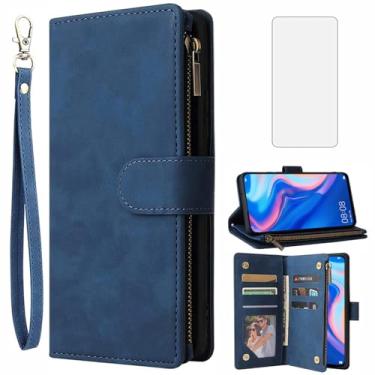 Imagem de Asuwish Capa carteira compatível com Huawei Y9 Prime 2019/Honor 9X/P Smart Z, protetor de tela de vidro temperado e capa flip de couro, porta-cartões, capas para celular para Havaí Enjoy 10 Plus,