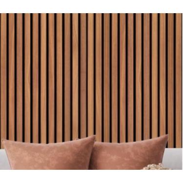 Imagem de Papel De Parede Ripas De Madeira Natural Vinilico Sala Quarto Autocola