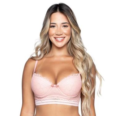 Imagem de Sutiã Lingerie Bella Fiore Modas Com Bojo Renda e Elástico Roupa Íntim