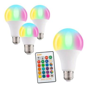 Imagem de Lampada Bulbo Led Rgb E27 Bivolt 9w Cores + Controle Remoto LUATEK