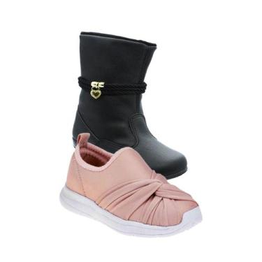 Imagem de Bota Menina e Sapato Infantil - KIT 2 PARES Tam 23 ao 34 - sapatinhos.