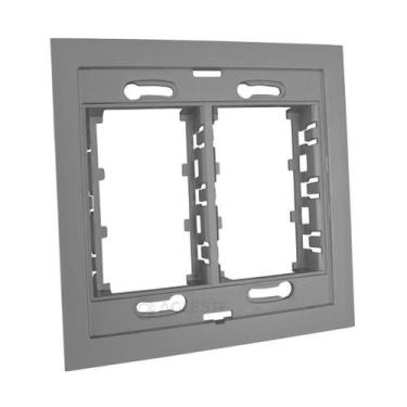 Imagem de Placa 6 módulos + suporte 4x4 Cinza - Ag Leste - Dicompel