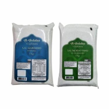 Imagem de Kit 2 Sal De Mossoró Integral Al Andalus: Com Iodo, Sem Iodo - Al-Anda