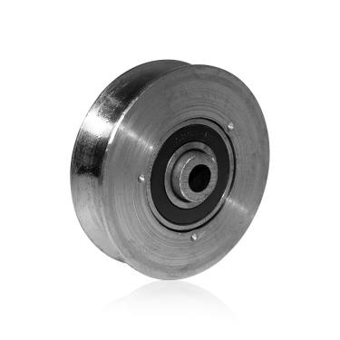 Imagem de Roldana Roda Em Aço Reforçada de 3" Polegadas Com Eixo de 5/8" Para Portão de Correr