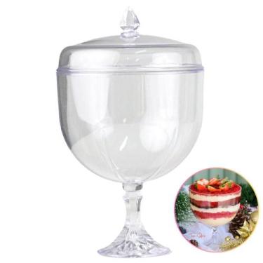 Imagem de Taça Transparente com Tampa Alta 1250ml Blue Star Luxo Gourmet Reforça
