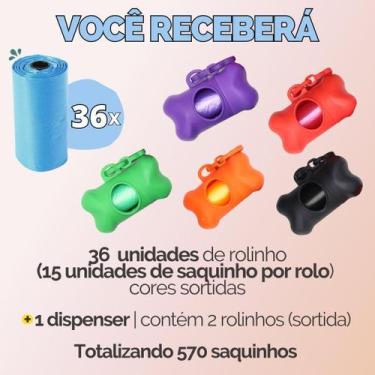 Imagem de Kit Refil Cata Caca Saco Saquinho Coletor Lixo Coco Pet Cães Gatos Hig