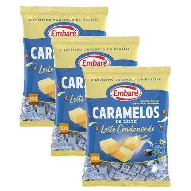 Imagem de 3 Bala Caramelo De Leite Condensado 95 unidades Embaré 660g