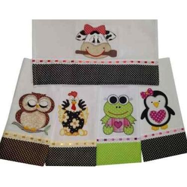 Imagem de Kit 20 Panos De Prato Bordado Patchwork Bainha - Ingrid Bordados