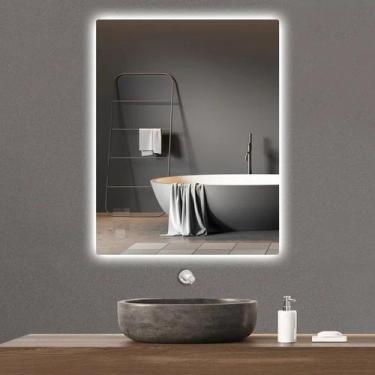 Imagem de Espelho lapidado bisotê iluminado com LED Frio - 40x60cm - Woodglass